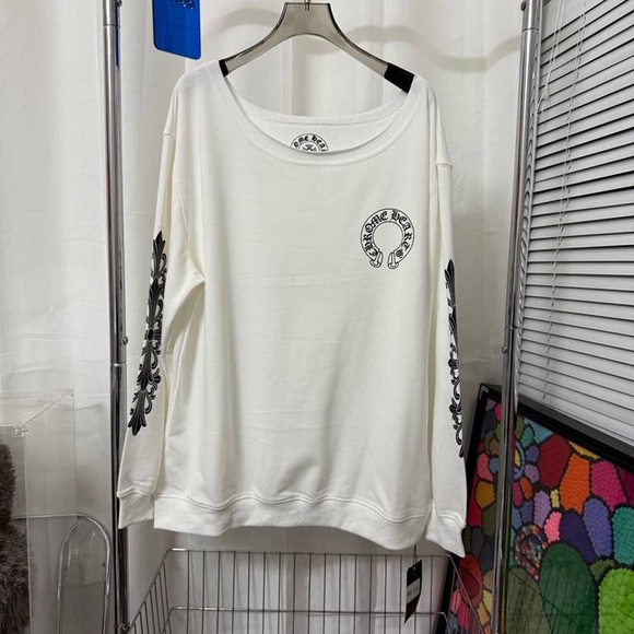 Chrome Hearts White Sweatshirt with Black Graphics - Picture 1 of 4